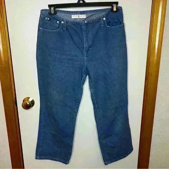 Tommy Hilfiger Vintage 2002 Denim Jeans Women 12 Blue High Rise Straight Leg Y2K - Picture 1 of 12